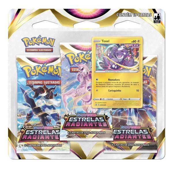Pokémon Estrelas Radiantes Blister com 3 Boosters