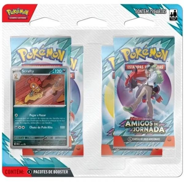 Pokémon Amigos da Jornada Blister Quádruplo Scrafty ou Yanmega