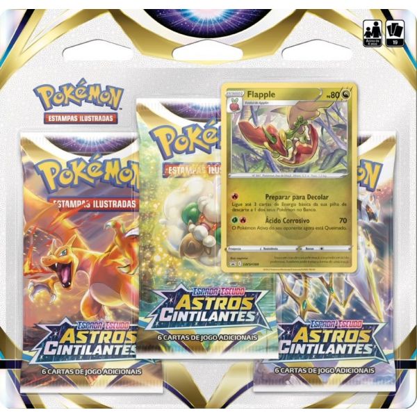 Pokémon Astros Cintilantes Blister com 3 Boosters